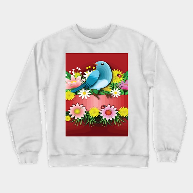 BIRD Pop Art Crewneck Sweatshirt by BruceALMIGHTY Baker